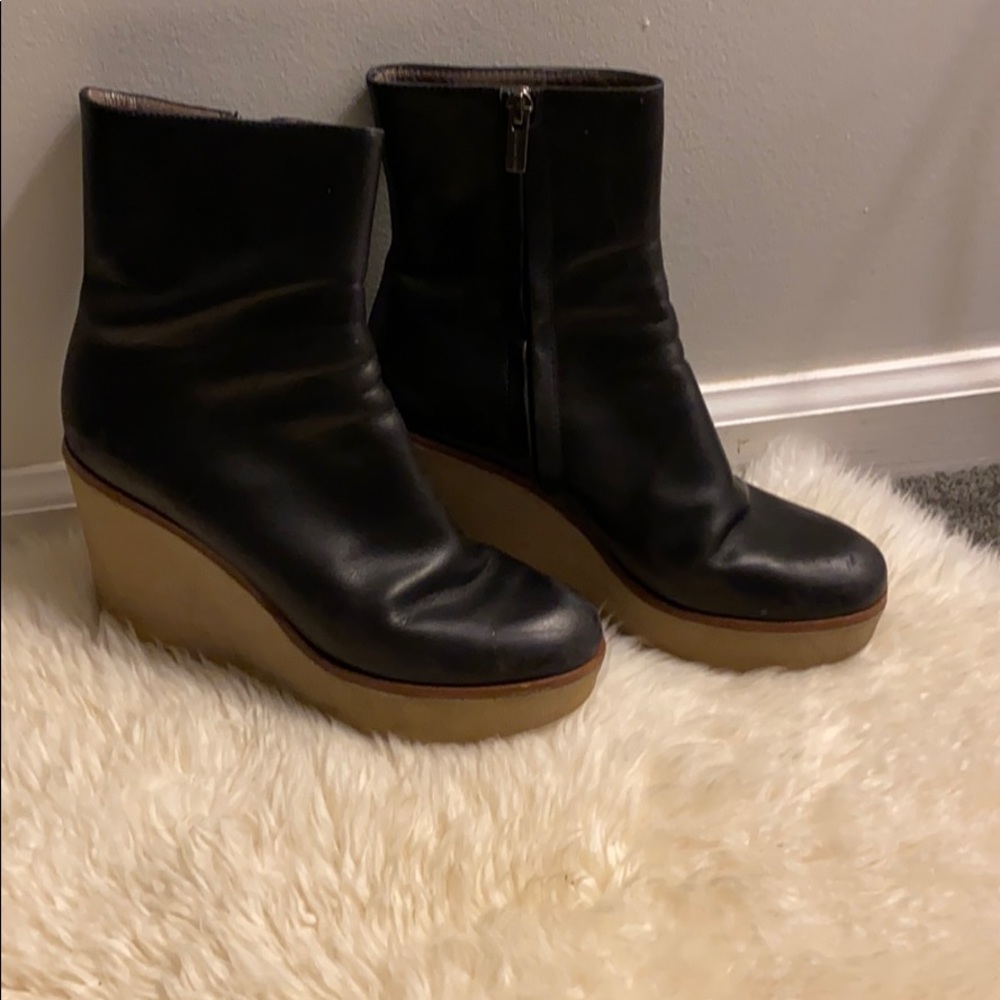 JILSANDER Platform Wedge Leather Booties